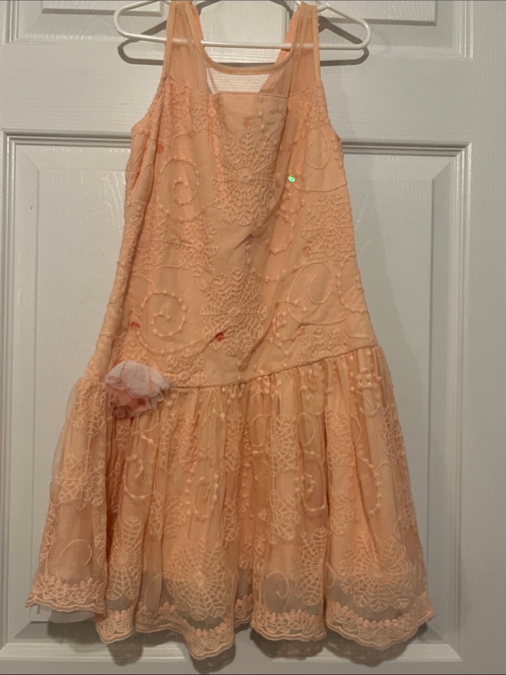 American Girl Peach Lace Tulle Party Dress